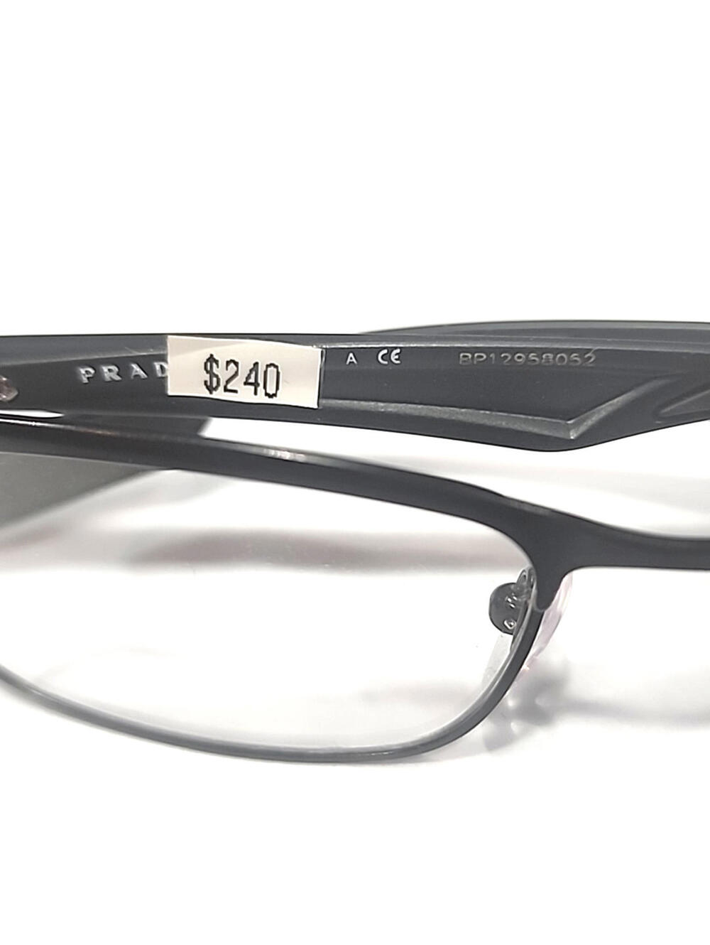 PRADA VPS54D IBO 101 Black Rectangle Eyeglasses 53-18 140 Case Cloth - Picture 7 of 10
